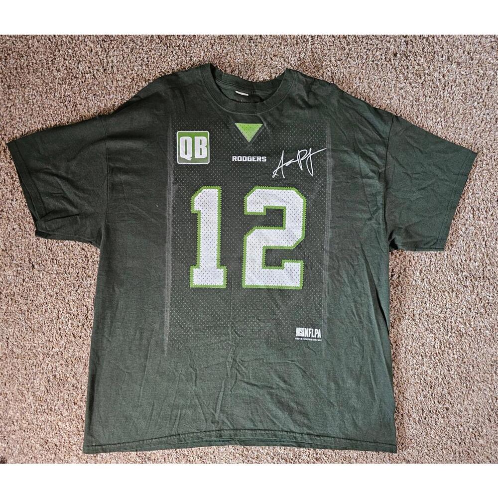 Fanatics Green Bay Packers Aaron Rodgers #12 Green Jersey T-Shirt SEE MEASURES